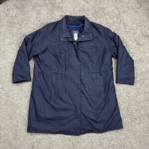 Land’s End Coat Blue Navy Zip Gortex American Airlines Size 3X 24w-25w